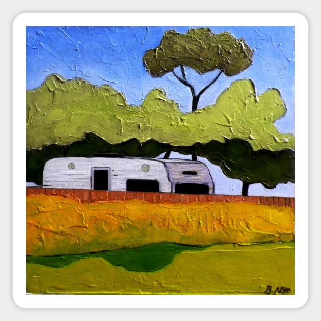 Australian Backyard with Caravan Sticker by BillyLee